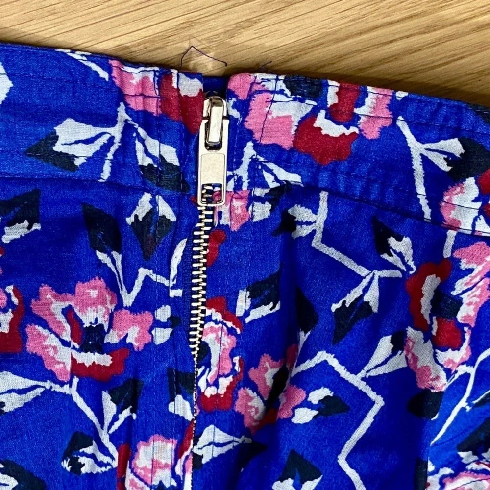Isabel Marant Etoile Saureena Mini Skirt Electric Blue Ditsy Floral French Boho